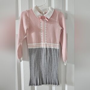 Hope & Henry Pink and Gray Sweater Dress